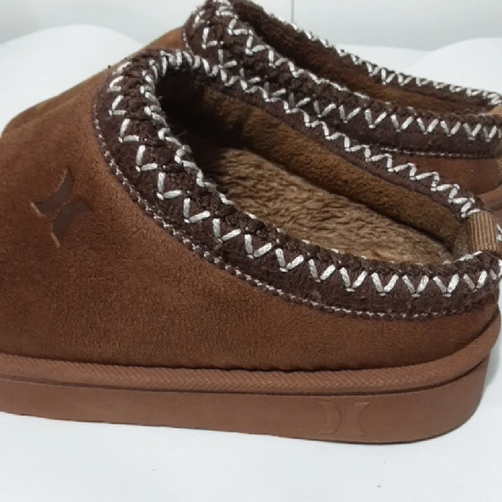 HULEY Modi Brown Faux‎ Fur Fleece Slip-On Slippers
